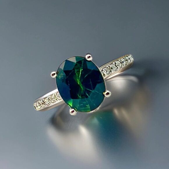 Sapphire Diamond Ring 14k White Gold 4.40 mm Certified $3,950 921163 - Picture 4 of 13